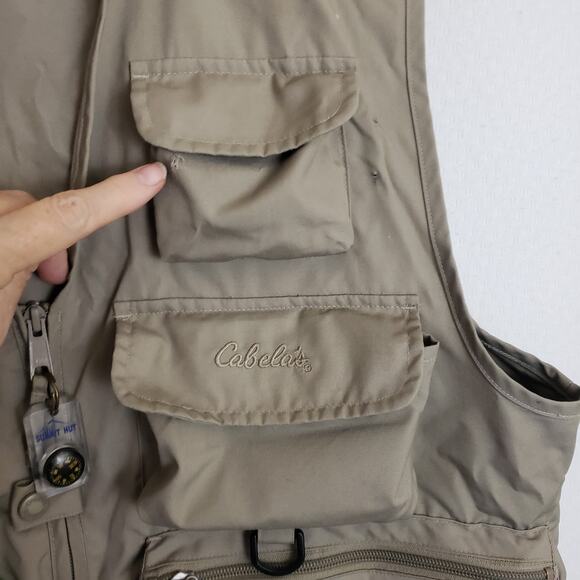 Cabelas Women's Fishing Hunting Guide Multi Pocket Vest Size Large Khaki Tan - Picture 6 of 14